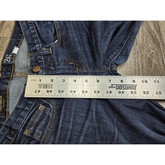 J Crew Toothpick Jeans Womens 26 Ankle Blue Skinny Stretch Denim Medium Wash - Picture 9 of 10